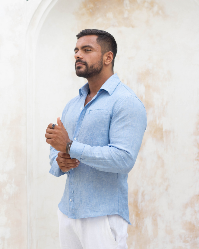 Linen Shirt - Blue Ocean