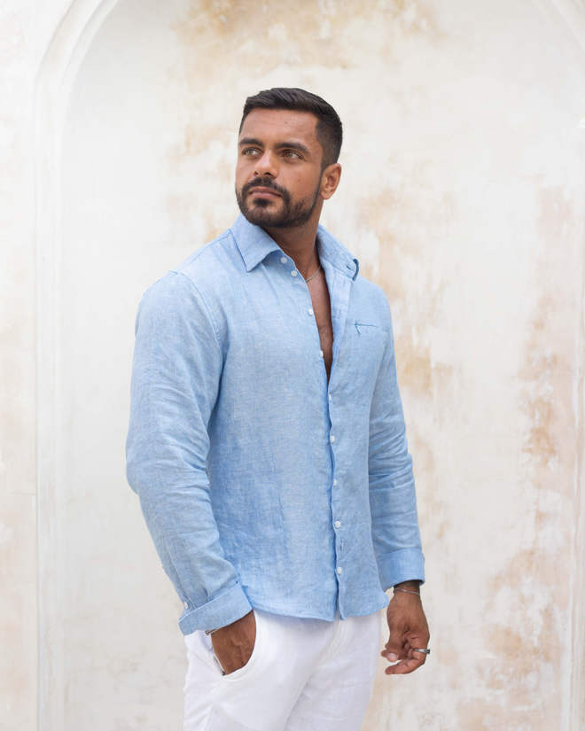 Linen Shirt - Blue Ocean