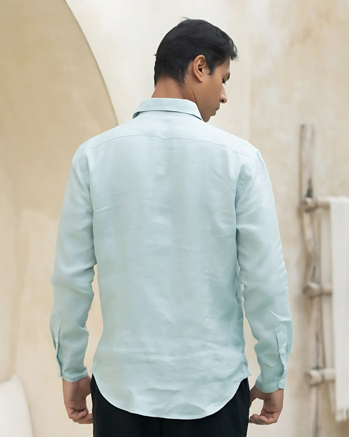 Camicia di lino - Verde Acqua