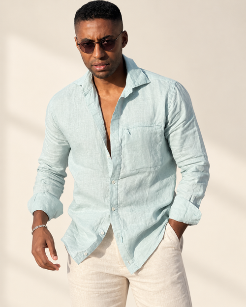 Camicia di lino - Verde Acqua