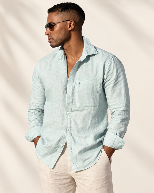 Camicia di lino - Verde Acqua